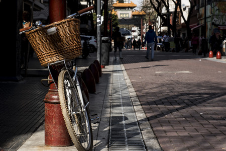 A bicycle in Buenos Aires Chinatownのeditorial素材