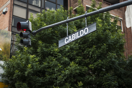 Cabildo Avenue, in Belgrano, in the neighborhood from Buenos Airesのeditorial素材