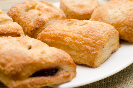 Variety of bakery products, sweet cakes, with cheese and breads