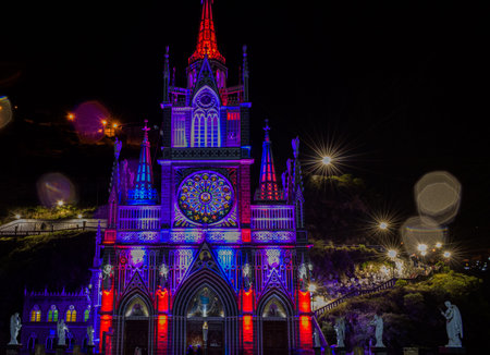 illuminated church church at night illuminated
