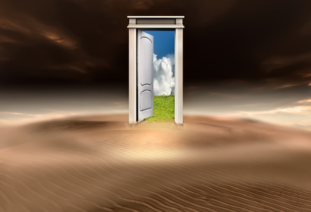 door and desertの写真素材