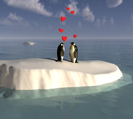 pinguin loveの写真素材