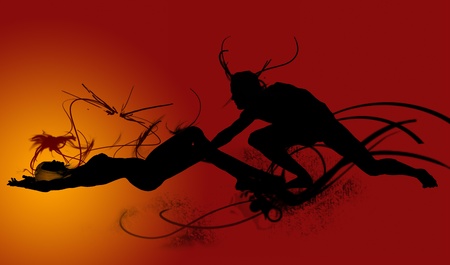 woman and manの写真素材