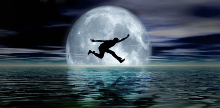 jumping manの写真素材