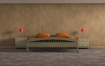 orange bedroomの写真素材