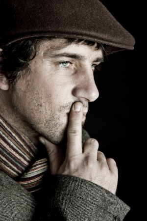 portrait of man photographed in studioの写真素材