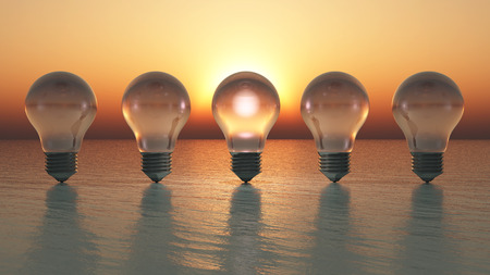 3d image of electrical and solar energyの写真素材