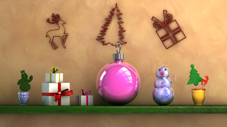 concept in 3d, Christmas presents and giftsの写真素材