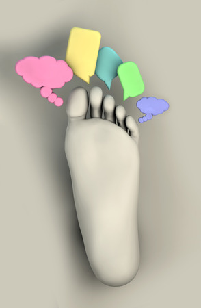 idea concept, different colored boxes with white background and footの写真素材