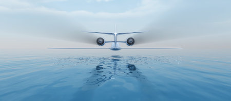 3d illustration of a prototype aircraft flying