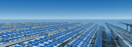 concept illustration of sustainable energy solar panels