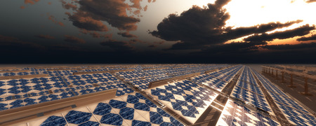 concept illustration of sustainable energy solar panelsの写真素材