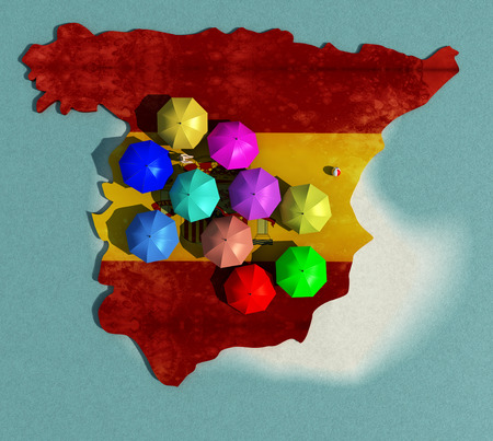 spain map and tourism conceptの写真素材