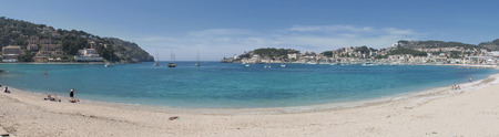 port of soller in majorcaの写真素材