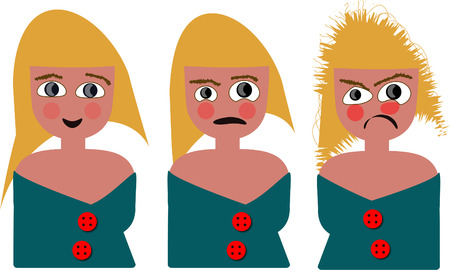 illustration of crazy womanの写真素材