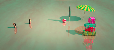 illustration of holidays and penguinsの写真素材