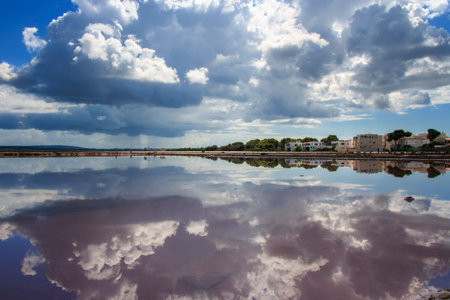 salt lake on the island of Formentera, Spain