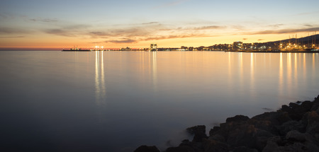 summer sunset in Palma Harbor, spainの写真素材