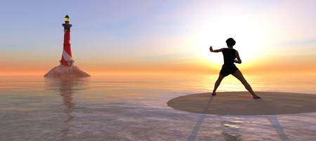 health concept woman exercising outdoorsの写真素材
