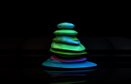 zen stones concept in 3dの写真素材