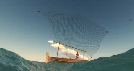 llaud traditional boat in the Balearic Islands, Spainの写真素材
