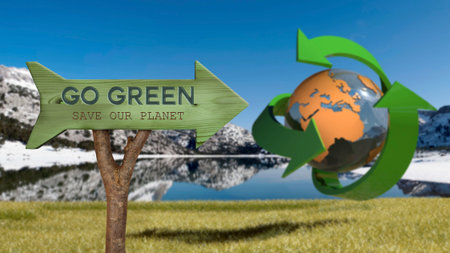 trunk and wooden sign indicating to green concept