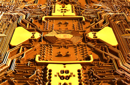 illustration concept of Circuits electronic and computer equipment