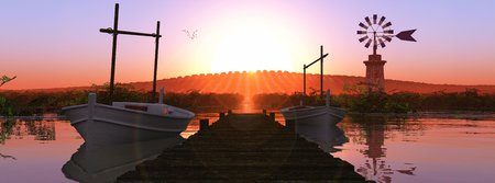 llaud traditional boat in the Balearic Islands, Spainの写真素材