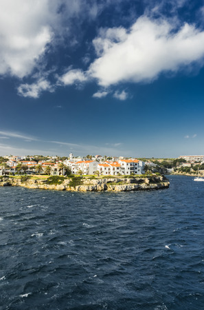 mahon port in balearic islandsの写真素材