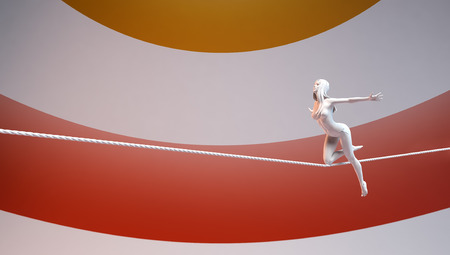 concept of balance and stability, ropeの写真素材