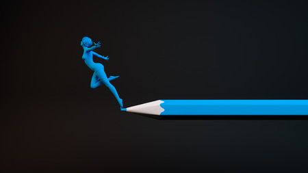 concept design and illustration of balance and stability on a pencilの写真素材