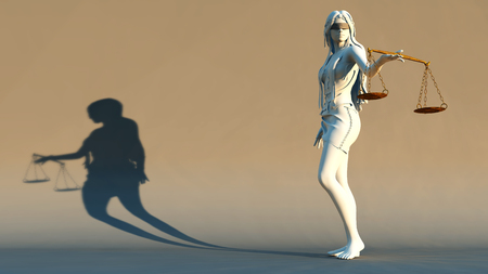 3D illustration of a statue representing justiceの写真素材