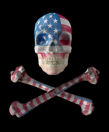 3d illustration of jolly roguer and  american flagの写真素材