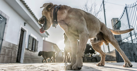 pet animals, brown dog playing
