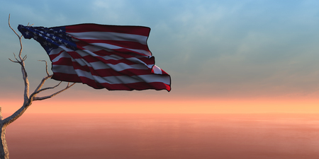 3d illustration of the united states flagの写真素材