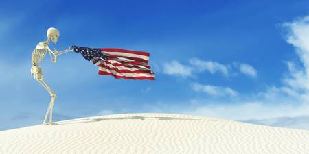3d illustration of the united states flagの写真素材