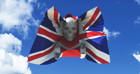 3d illustration of a British flagの写真素材
