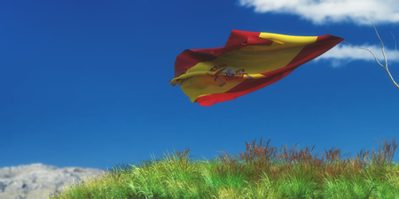 3d illustration of the flag of spainの写真素材