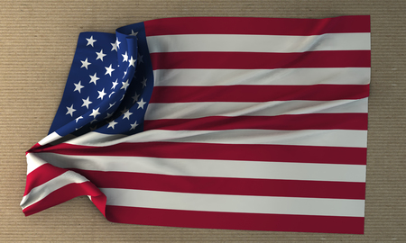 3d illustration of the flag of united statesの写真素材