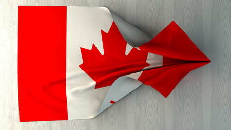 3d illustration of the flag of Canadaの写真素材