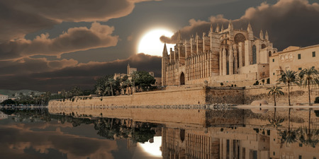 3d illustration of the cathedral of mallorca alternativeの写真素材