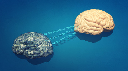 3d illustration of electronic brainの写真素材