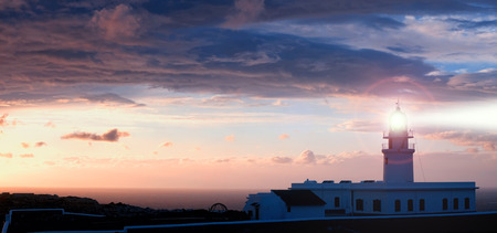 cavalleria lighthouse on the coast of Minorca, Balearic Islandsの写真素材