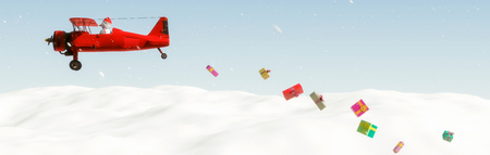 3d illustration of santa claus airlineの写真素材