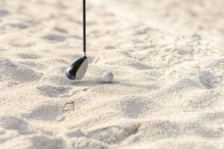 golf player about to hit the ball 3d illustrationの写真素材