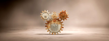 3d illustration of metal machinery gears