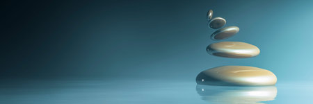 zen stones concept in 3d illustration