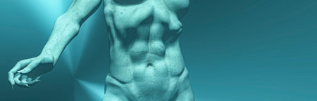 3d illustration of a model of human body partsの写真素材