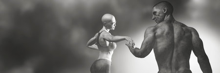 3d illustration of a model of human body parts