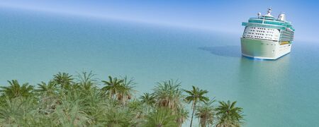 3d illustration of a cruise on the seaの写真素材